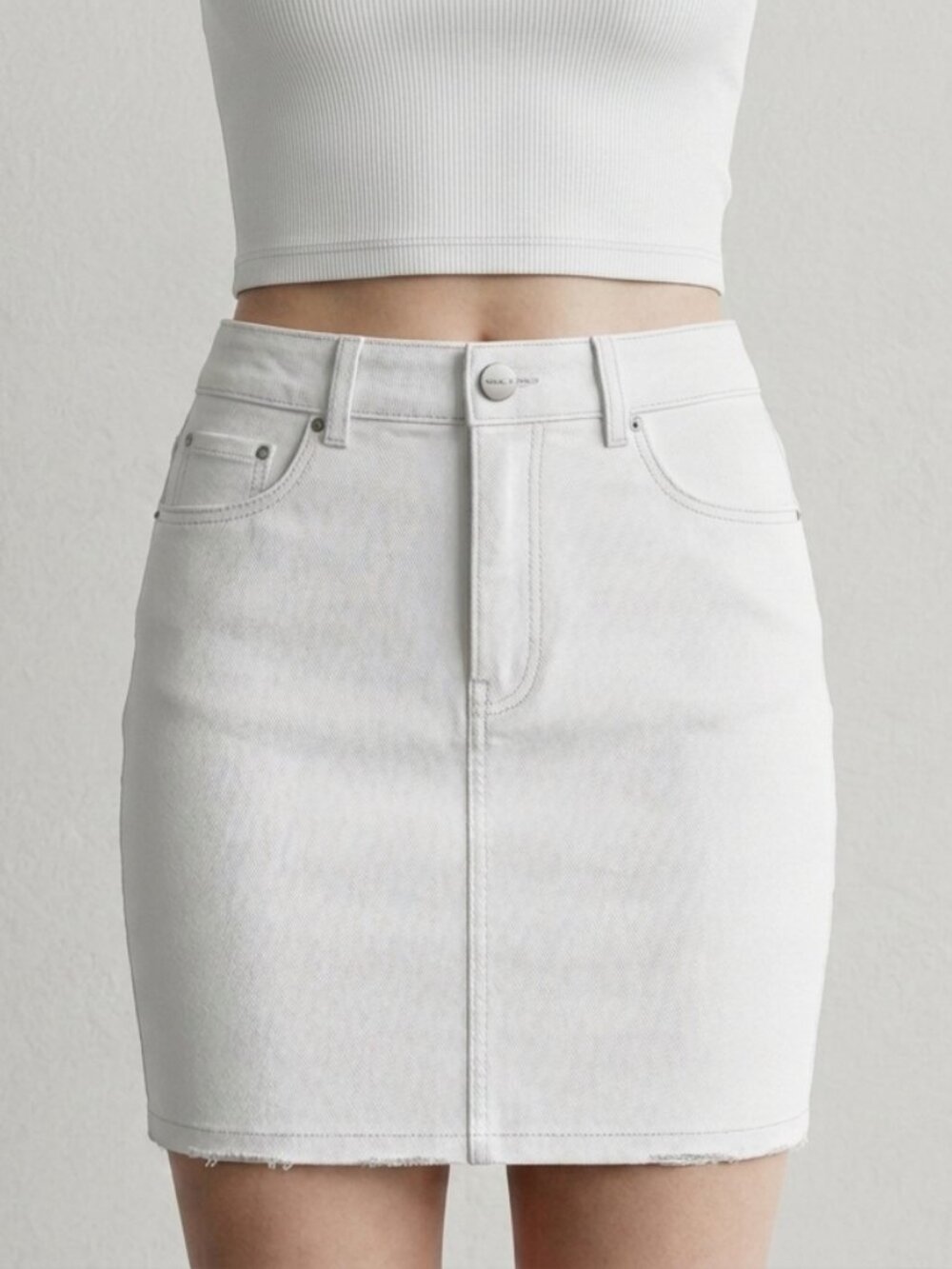 J.CREW FACTORY Classic White Denim Mini Pencil Skirt Women's Size 24 / XXS